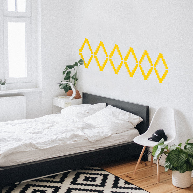 Vinyl Wall Art Decal - Geometric Tribal Pattern - 22.5" x 74" - Modern Urban Trendy Wild West Tribal Desert Theme for Home Bedroom Living Room Apartment Office Workplace Decor (22.5" x 74"; Yellow) Yellow 22.5" x 74" 2