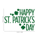 St Patrick’s Day Vinyl Wall Art Decal - Happy St Patrick’s Day - 16" x 23" - St Patty’s Holiday Home Living Room Bedroom Sticker - Indoor Outdoor Office Workplace Apartment Decor (16" x 23"; Green) Green 16" x 23"