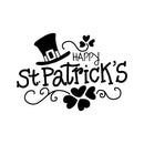 St Patrick’s Day Vinyl Wall Art Decal - Happy St Patrick’s Hat and Clovers - St Patty’s Holiday Home Living Room Bedroom Office Workplace Apartment Decor Sticker (16" x 23"; Black)