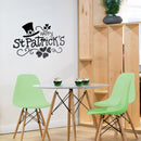 St Patrick’s Day Vinyl Wall Art Decal - Happy St Patrick’s Hat and Clovers - St Patty’s Holiday Home Living Room Bedroom Office Workplace Apartment Decor Sticker (16" x 23"; Black)   4