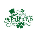 St Patrick’s Day Vinyl Wall Art Decal - Happy St Patrick’s Hat and Clovers - St Patty’s Holiday Home Living Room Bedroom Office Workplace Apartment Decor Sticker (16" x 23"; Black)   5