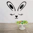 Easter Day Vinyl Wall Art Decal - Sleepy Bunny Face - Resurrection Sunday Pascha Holiday Modern Cute Home Living Room Bedroom Apartment Nursery Office Work Decor (20" x 23"; Black)   4