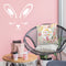 Easter Day Vinyl Wall Art Decal - Sleepy Bunny Face - 20" x 23" - Resurrection Sunday Pascha Holiday Modern Cute Home Living Room Bedroom Apartment Nursery Office Work Decor (20" x 23"; White) White 20" x 23" 3