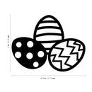 Easter Day Vinyl Wall Art Decal - 3 Easter Eggs - - Resurrection Sunday Pascha Holiday Modern Cute Home Living Room Bedroom Apartment Office Work Nursery Decor (; Black)