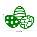 Easter Day Vinyl Wall Art Decal - 3 Easter Eggs - 17" x 22.5" - Resurrection Sunday Pascha Holiday Modern Cute Home Living Room Bedroom Apartment Office Work Nursery Decor (17" x 22.5"; Green) Green 17" x 22.5" 2