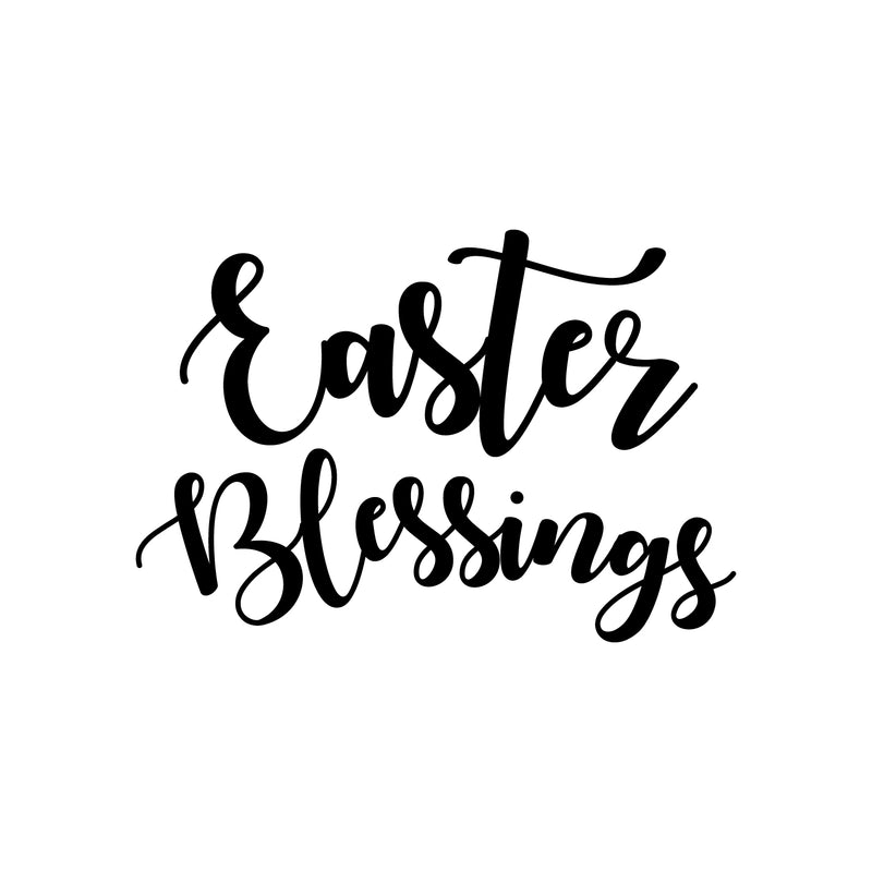 Easter Day Vinyl Wall Art Decal - Easter Blessings - Resurrection Sunday Pascha Holiday Church Home Living Room Bedroom Apartment Nursery Office Work Decor (16" x 23"; Black)