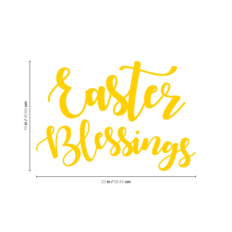 Easter Day Vinyl Wall Art Decal - Easter Blessings - 16" x 23" - Resurrection Sunday Pascha Holiday Church Home Living Room Bedroom Apartment Nursery Office Work Decor (16" x 23"; Yellow) Yellow 16" x 23" 4