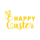 Easter Day Vinyl Wall Art Decal - Happy Easter - 15" x 23" - Resurrection Sunday Pascha Holiday Modern Church Home Living Room Bedroom Apartment Nursery Office Work Decor (15" x 23"; Yellow) Yellow 15" x 23"