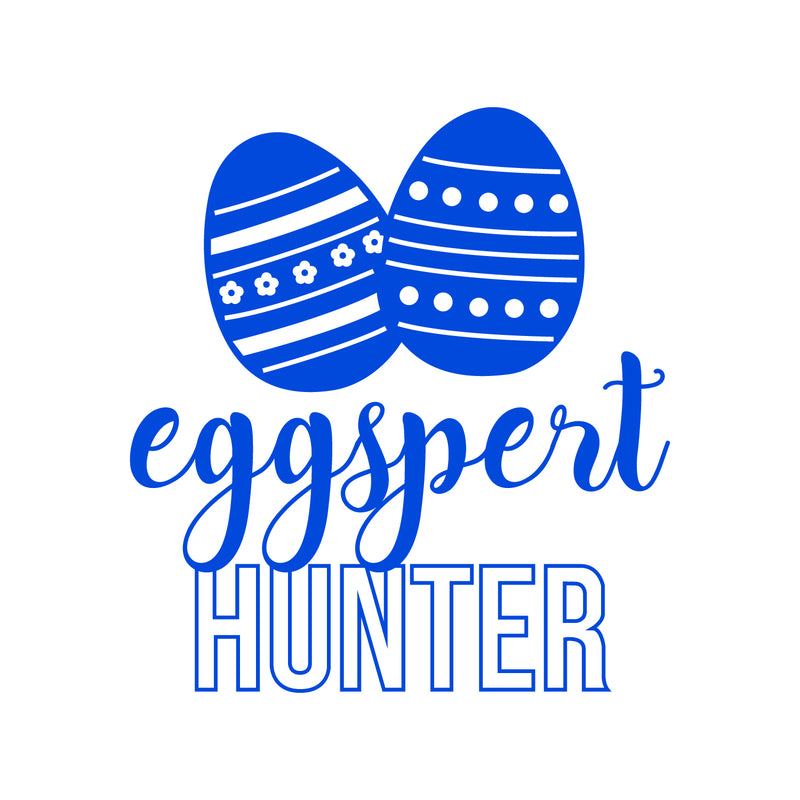 Easter Day Vinyl Wall Art Decal - Eggspert Hunter - 25" x 23" - Eggs Resurrection Sunday Pascha Holiday Modern Cute Home Living Room Bedroom Apartment Nursery Playroom Decor (25" x 23"; Blue) Blue 25" x 23"