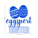 Easter Day Vinyl Wall Art Decal - Eggspert Hunter - Eggs Resurrection Sunday Pascha Holiday Modern Cute Home Living Room Bedroom Apartment Nursery Playroom Decor (25" x 23"; Blue)   2