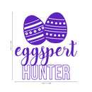 Easter Day Vinyl Wall Art Decal - Eggspert Hunter - 25" x 23" - Eggs Resurrection Sunday Pascha Holiday Modern Cute Home Living Room Bedroom Apartment Nursery Playroom Decor (25" x 23"; Purple) Purple 25" x 23" 2