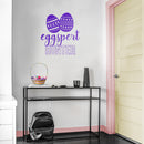 Easter Day Vinyl Wall Art Decal - Eggspert Hunter - 25" x 23" - Eggs Resurrection Sunday Pascha Holiday Modern Cute Home Living Room Bedroom Apartment Nursery Playroom Decor (25" x 23"; Purple) Purple 25" x 23" 3