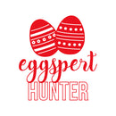 Easter Day Vinyl Wall Art Decal - Eggspert Hunter - 25" x 23" - Eggs Resurrection Sunday Pascha Holiday Modern Cute Home Living Room Bedroom Apartment Nursery Playroom Decor (25" x 23"; Red) Red 25" x 23"