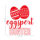 Easter Day Vinyl Wall Art Decal - Eggspert Hunter - 25" x 23" - Eggs Resurrection Sunday Pascha Holiday Modern Cute Home Living Room Bedroom Apartment Nursery Playroom Decor (25" x 23"; Red) Red 25" x 23" 2