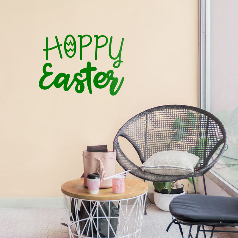 Easter Day Vinyl Wall Art Decal - Hoppy Easter - 16" x 22.5" - Resurrection Sunday Pascha Holiday Modern Church Home Living Room Bedroom Apartment Nursery Office Work Decor (16" x 22.5"; Green) Green 16" x 22.5" 4