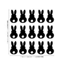 Set of 15 Easter Day Vinyl Wall Art Decals - Bunny Tails - Each - Resurrection Sunday Pascha Holiday Cute Home Living Room Bedroom Apartment Office Work Nursery Decor (Each; Black)