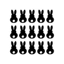 Set of 15 Easter Day Vinyl Wall Art Decals - Bunny Tails - Each - Resurrection Sunday Pascha Holiday Cute Home Living Room Bedroom Apartment Office Work Nursery Decor (Each; Black)   4