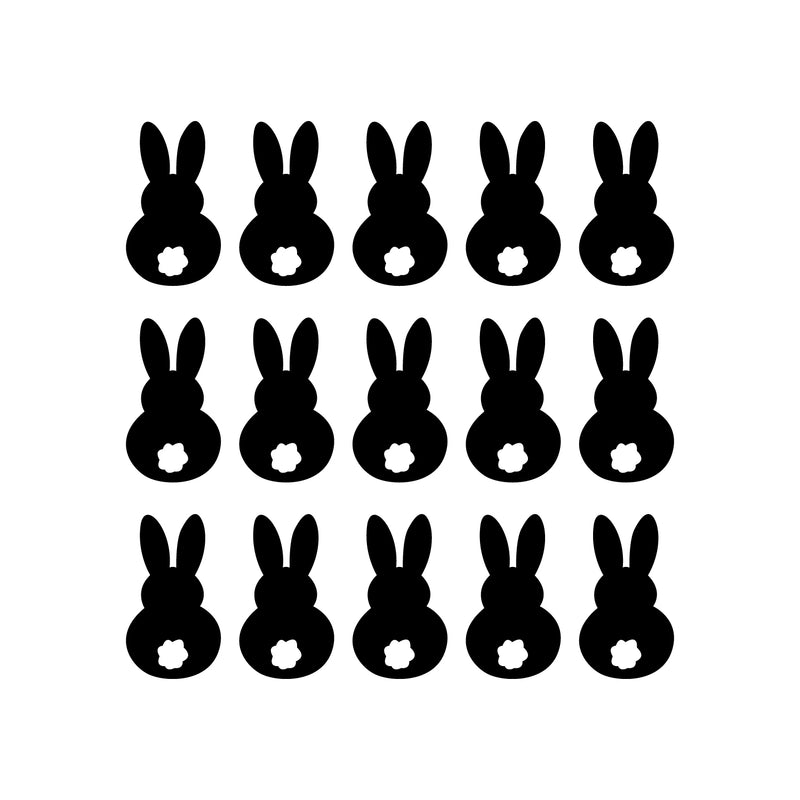 Set of 15 Easter Day Vinyl Wall Art Decals - Bunny Tails - Each - Resurrection Sunday Pascha Holiday Cute Home Living Room Bedroom Apartment Office Work Nursery Decor (Each; Black)   4