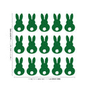 Set of 15 Easter Day Vinyl Wall Art Decals - Bunny Tails - 7" x 4" Each - Resurrection Sunday Pascha Holiday Cute Home Living Room Bedroom Apartment Office Work Nursery Decor (7" x 4" Each; Green) Green 7" x 4" each