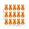 Set of 15 Easter Day Vinyl Wall Art Decals - Bunny Tails - 7" x 4" Each - Resurrection Sunday Pascha Holiday Cute Home Living Room Bedroom Apartment Office Work Nursery Decor (7" x 4" Each; Orange) Orange 7" x 4" each