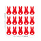 Set of 15 Easter Day Vinyl Wall Art Decals - Bunny Tails - 7" x 4" Each - Resurrection Sunday Pascha Holiday Cute Home Living Room Bedroom Apartment Office Work Nursery Decor (7" x 4" Each; Red) Red 7" x 4" each