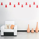 Set of 15 Easter Day Vinyl Wall Art Decals - Bunny Tails - 7" x 4" Each - Resurrection Sunday Pascha Holiday Cute Home Living Room Bedroom Apartment Office Work Nursery Decor (7" x 4" Each; Red) Red 7" x 4" each 4