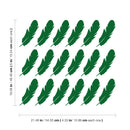 Set of 18 Vinyl Wall Art Decal - Feathers Pattern - 6" x 4.33" Each - Modern Trendy Urban Home Living Room Bedroom Apartment Decor - Office Work Nursery Playroom Stickers (6" x 4.33" each; Green) Green 6" x 4.33" each 4