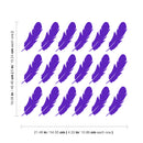 Set of 18 Vinyl Wall Art Decal - Feathers Pattern - 6" x 4.33" Each - Modern Trendy Urban Home Living Room Bedroom Apartment Decor - Office Work Nursery Playroom Stickers (6" x 4.33" each; Purple) Purple 6" x 4.33" each 4