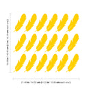 Set of 18 Vinyl Wall Art Decal - Feathers Pattern - 6" x 4.33" Each - Modern Trendy Urban Home Living Room Bedroom Apartment Decor - Office Work Nursery Playroom Stickers (6" x 4.33" each; Yellow) Yellow 6" x 4.33" each 2