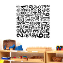 Vinyl Wall Art Decal - Set of Numbers - Educational Kids Toddlers Teens Learning Home Apartment Bedroom Playroom Classroom Homeschool Preschool Kindergarten Decor (40" x 40"; Black)