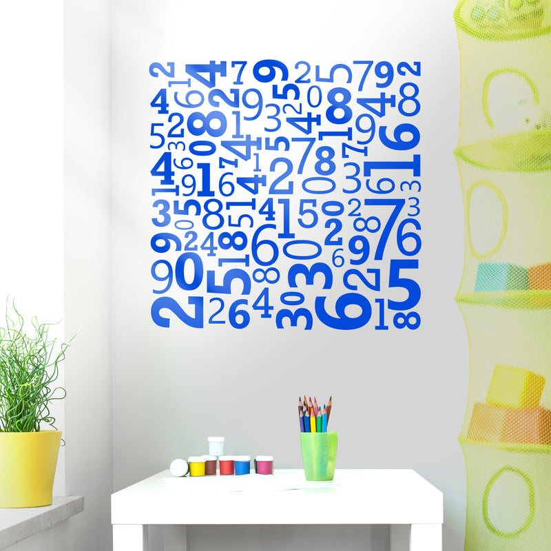 Vinyl Wall Art Decal - Set of Numbers - Educational Kids Toddlers Teens Learning Home Apartment Bedroom Playroom Classroom Homeschool Preschool Kindergarten Decor (40" x 40"; Black)   5