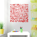 Vinyl Wall Art Decal - Set of Numbers - 40" x 40" - Educational Kids Toddlers Teens Learning Home Apartment Bedroom Playroom Classroom Homeschool Preschool Kindergarten Decor (40" x 40"; Red) Red 40" x 40" 4