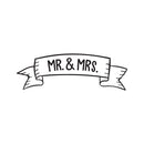 Vinyl Wall Art Decal - Mr & Mrs - 12" x 36" - Couples Wedding Reception Home Adhesive Sticker - Marriage Wedlock of Love Living Room Bedroom Apartment Decor Stickers (12" x 36"; Black) Black 12" x 36" 4