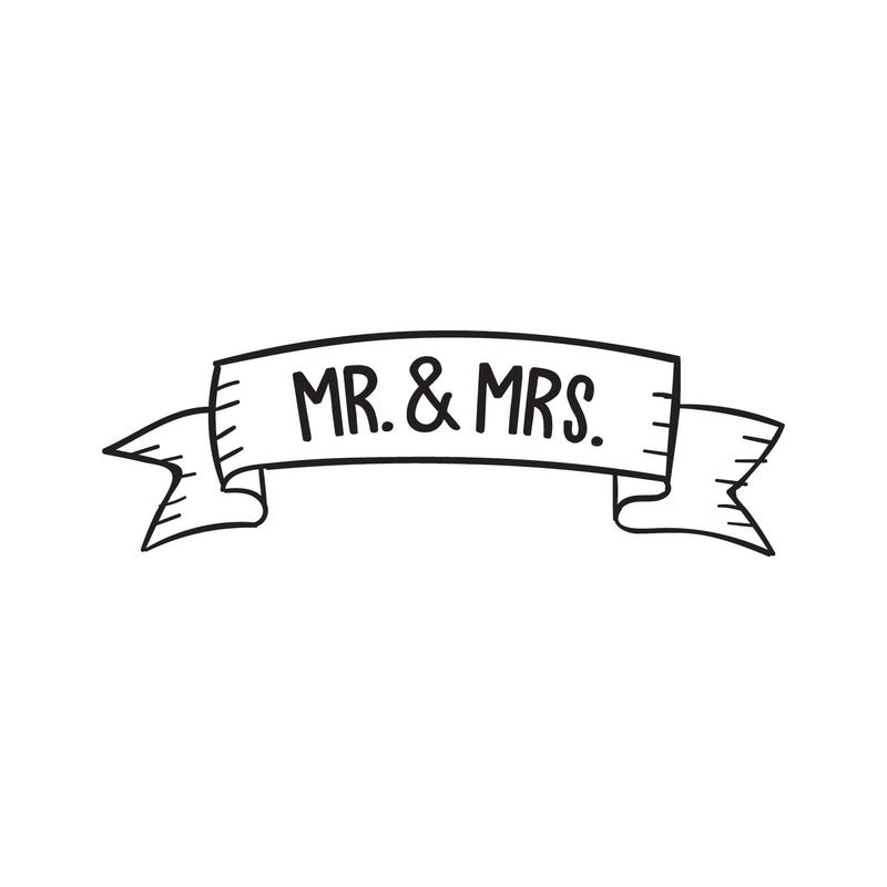 Vinyl Wall Art Decal - Mr & Mrs - 12" x 36" - Couples Wedding Reception Home Adhesive Sticker - Marriage Wedlock of Love Living Room Bedroom Apartment Decor Stickers (12" x 36"; Black) Black 12" x 36" 4