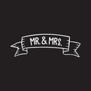 Vinyl Wall Art Decal - Mr & Mrs - 12" x 36" - Couples Wedding Reception Home Adhesive Sticker - Marriage Wedlock of Love Living Room Bedroom Apartment Decor Stickers (12" x 36"; White) White 12" x 36"