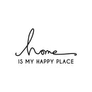 Vinyl Wall Art Decal - Home is My Happy Place - 12" x 22" - Modern Cursive Love Quote for Couples Home Apartment Bedroom Living Room Dining Room Household Indoor Outdoor Decor (12" x 22"; Black) Black 12" x 22" 2