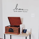 Vinyl Wall Art Decal - Home is My Happy Place - 12" x 22" - Modern Cursive Love Quote for Couples Home Apartment Bedroom Living Room Dining Room Household Indoor Outdoor Decor (12" x 22"; Black) Black 12" x 22" 4