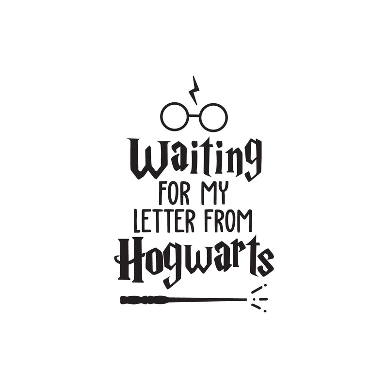 Vinyl Wall Art Decal - Waiting For My Letter From Hogwarts - 32. Harry Potter Inspired Modern Home Apartment Bedroom Nursery Playroom Daycare Living Room Door Quote