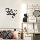 Vinyl Wall Art Decal - Cat Lady - 12.5" x 10.5" - Cute Kitty Whiskers Paw Home Apartment Bedroom Living Room Decor - Trendy Furry Pet Lovers Work Office Business Indoor Quote (12.5" x 10.5"; Black) Black 12.5" x 10.5" 4