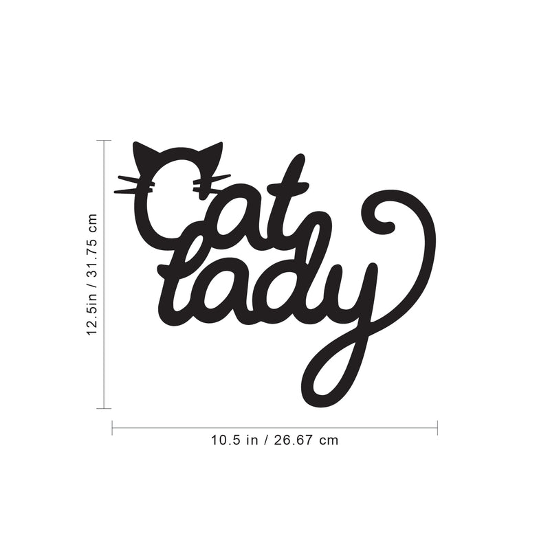 Vinyl Wall Art Decal - Cat Lady - 12. - Cute Kitty Whiskers Paw Home Apartment Bedroom Living Room Decor - Trendy Furry Pet Lovers Work Office Business Indoor Quote (12.; Black)   5