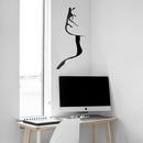 Vinyl Wall Art Decal - Side Face Silhouette - Trendy Modern Feminine Body Shape Home Work Bedroom Living Room Apartment Office Store Indoor Women’s Teens Decoration (30" x 15"; Black)