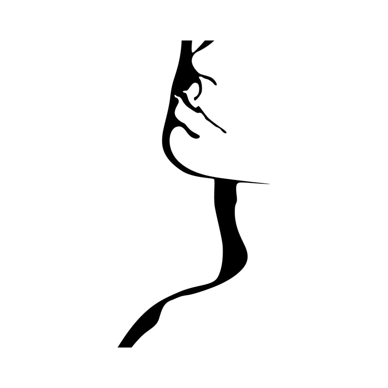 Vinyl Wall Art Decal - Side Face Silhouette - Trendy Modern Feminine Body Shape Home Work Bedroom Living Room Apartment Office Store Indoor Women’s Teens Decoration (30" x 15"; Black)   2