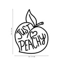 Vinyl Wall Art Decal - Just Peachy - 26" x 19" - Fun Modern Peach Fruit Shape Positive Home Bedroom Apartment Office Workplace Indoor Living Room Business Decoration Quotes (26" x 19"; Black) Black 26" x 19"