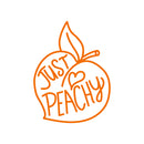 Vinyl Wall Art Decal - Just Peachy - 26" x 19" - Fun Modern Peach Fruit Shape Positive Home Bedroom Apartment Office Workplace Indoor Living Room Business Decoration Quotes (26" x 19"; Orange) Orange 26" x 19" 4