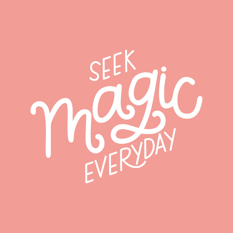 Vinyl Wall Art Decal - Seek Magic Everyday - 21" x 27" - Modern Positive Inspirational Trendy Home Bedroom Living Room Indoor Work Office Apartment Household Decor Design White 21" x 27"