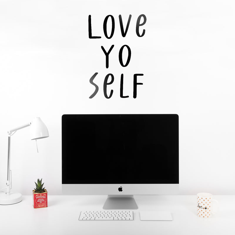 Vinyl Wall Art Decal - Love Yo Self - Modern Motivational Home Bedroom Apartment Work Quotes - Positive Trendy Inspirational Workplace Living Room Office Decor   2