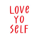 Vinyl Wall Art Decal - Love Yo Self - 27" x 19" - Modern Motivational Home Bedroom Apartment Work Quotes - Positive Trendy Inspirational Workplace Living Room Office Decor Red 27" x 19"