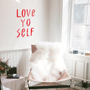 Vinyl Wall Art Decal - Love Yo Self - 27" x 19" - Modern Motivational Home Bedroom Apartment Work Quotes - Positive Trendy Inspirational Workplace Living Room Office Decor Red 27" x 19" 3