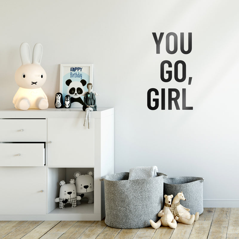 Vinyl Wall Art Decal - You Go Girl - Inspirational Women's Trendy Modern Female Home Indoor Apartment Living Room Bedroom Office Dorm Room Work Decoration Quote   3