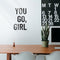 Vinyl Wall Art Decal - You Go Girl - 22" x 13" - Inspirational Women's Trendy Modern Female Home Indoor Apartment Living Room Bedroom Office Dorm Room Work Decoration Quote Black 22" x 13" 4